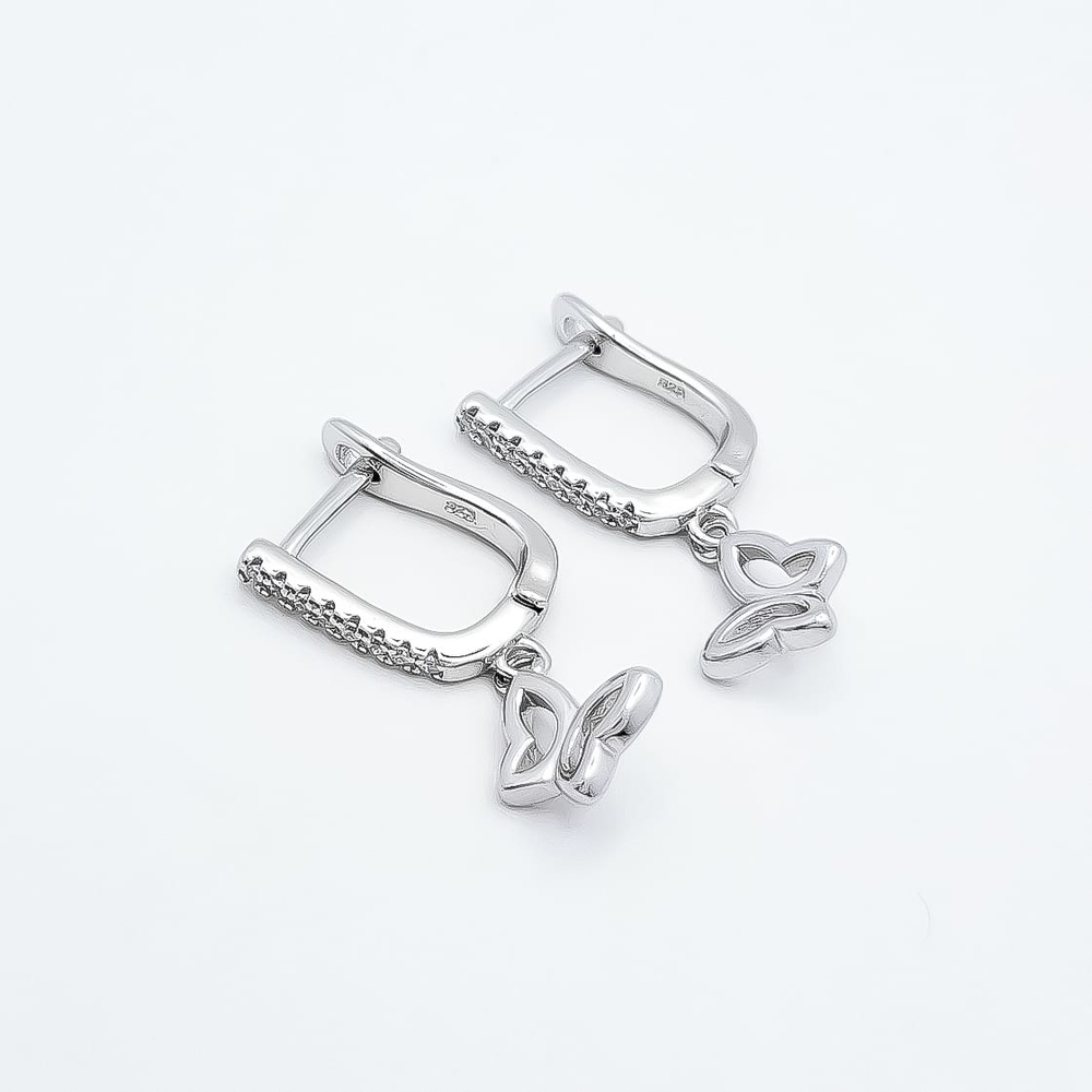 Elegant Silver Butterfly Earrings